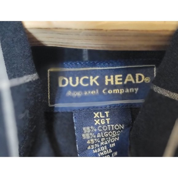 Duck Head Short Sleeve Button Down Shirt Black Tan Casual Dress Size XLT - Picture 4 of 4